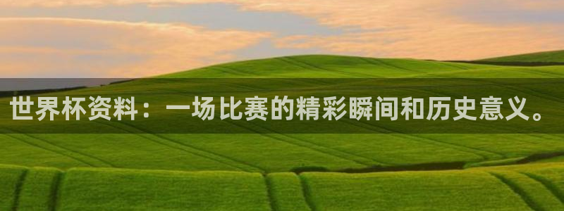 联赛杯直播：世界杯资料：一场比赛的精彩瞬间和历史意义。